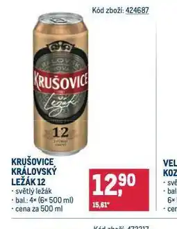 Makro Pivo krušovice 12 královský ležák nabídka