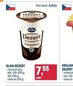 Makro Olma dezert nabídka