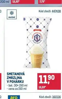 Makro Smetanová zmrzlina v pohárku nabídka
