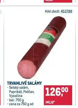 Makro Trvanlivé salámy nabídka