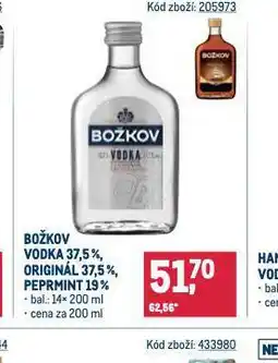 Makro Božkov vodka, originál, peprmint nabídka