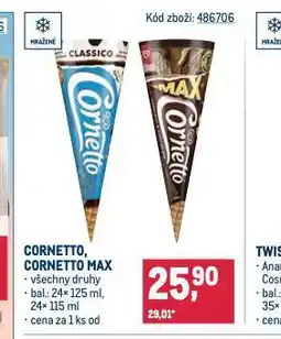 Makro Cornetto, cornetto max nabídka
