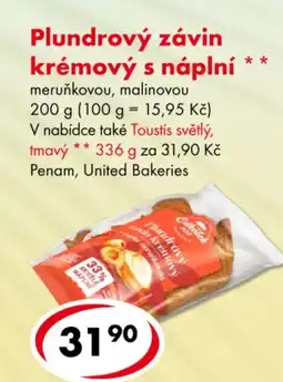 CBA Plundrový závin krémový s náplní nabídka