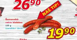 ESO MARKET Šumavská retro klobása nabídka