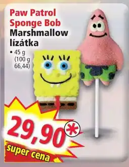Norma Paw Patrol Sponge Bob Marshmallow lízátka nabídka