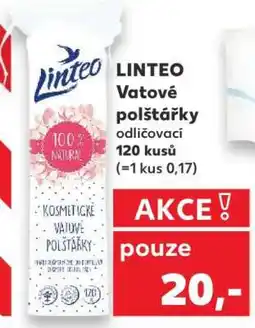 Kaufland LINTEO Vatové polštářky odličovací 120 kusů nabídka