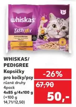 Kaufland WHISKAS/ PEDIGREE Kapsičky pro kočky/ psy nabídka