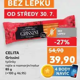 Kaufland CELITA Grissini tyčinky rajče a rozmarýn/natur nabídka