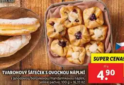 Lidl TVAROHOVÝ ŠÁTEČEK S OVOCNOU NÁPLNÍ, 30 g nabídka