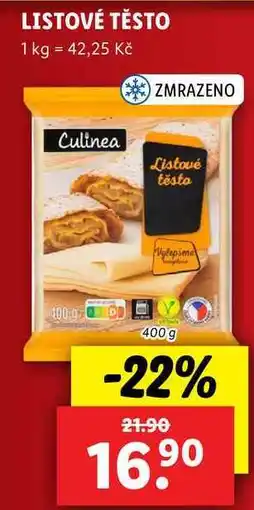 Lidl LISTOVÉ TĚSTO, 400 g nabídka