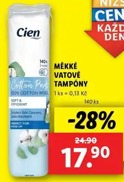 Lidl MĚKKÉ VATOVÉ TAMPÓNY, 140 ks nabídka