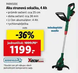 Lidl Aku strunová sekačka, 4 Ah nabídka