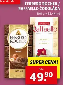 Lidl FERRERO ROCHER/RAFFAELLO ČOKOLÁDA, 90 g nabídka