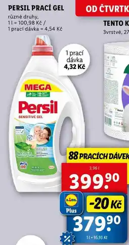 Lidl PERSIL PRACÍ GEL, 3,95 l/88 PD nabídka