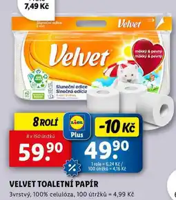 Lidl VELVET TOALETNÍ PAPÍR, 8 rolí nabídka