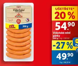 Lidl Vídeňské mini párky, 300 g nabídka