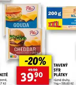 Lidl TAVENÝ SÝR PLÁTKY, 250 g nabídka