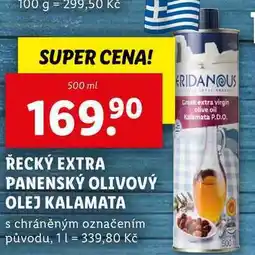 Lidl ŘECKÝ EXTRA PANENSKÝ OLIVOVÝ OLEJ KALAMATA, 500 ml nabídka