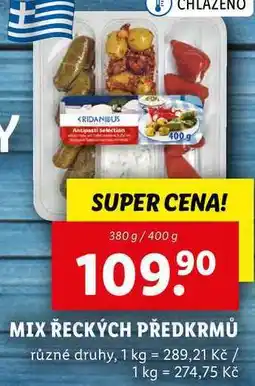 Lidl MIX ŘECKÝCH PŘEDKRMŮ, 380 g/400 g nabídka