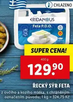 Lidl ŘECKÝ SÝR FETA, 400 g nabídka
