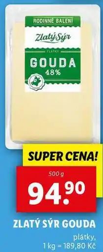 Lidl ZLATÝ SÝR GOUDA, 500 g nabídka