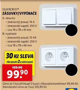 Lidl ZÁSUVKY/VYPÍNAČE nabídka