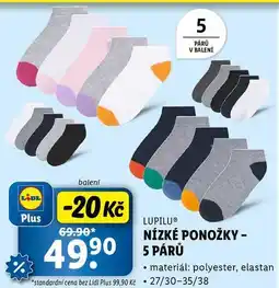 Lidl NÍZKÉ PONOŽKY -5 PÁRŮ nabídka