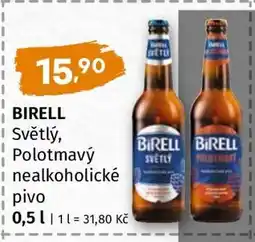 Terno Birell Světlý Polotmavý nealkoholické pivo nabídka