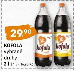 Terno Kofola, vybrané druhy nabídka