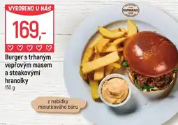 Globus Burger s trhaným vepřovým masem steakovými hranolky nabídka