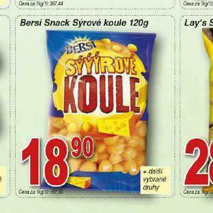 Lidl Bersi snack sýrové koule nabídka