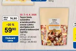 Tesco Směs sušeného a kandovanécho ovoce s jádry skořápkových plodů a kokosovými lupínky nabídka