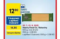 Tesco Hearty food co. těstoviny nabídka