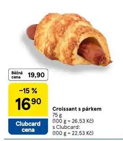 Tesco Croissant s párkem nabídka