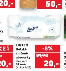 Kaufland Linteo baby dětské vlhčené ubrousky nabídka