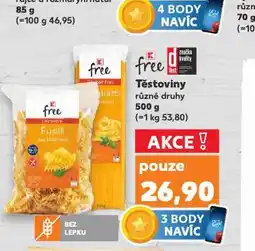 Kaufland Free těstoviny nabídka
