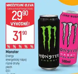 Globus Monster Energy energetický nápoj nabídka