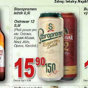 Lidl Pivo staropramen ležák nabídka
