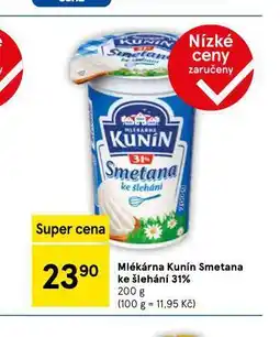 Tesco Kunín smetana ke šlehání 31% nabídka