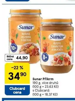 Tesco Sunar příkrm nabídka