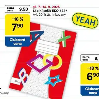 Tesco Školní sešit eko 424 nabídka