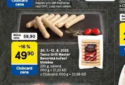 Tesco Tesco grill master bavorská kuřecí klobása nabídka