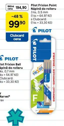 Tesco Pilot frixion point náplně do rolleru nabídka