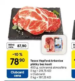 Tesco Vepřová krkovice bez kosti plátky nabídka