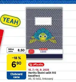 Tesco Herlitz školní sešit 512 nabídka