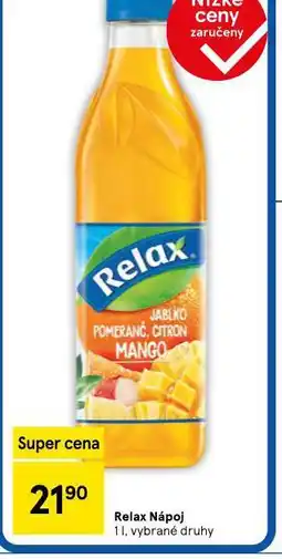 Tesco Relax nápoj nabídka