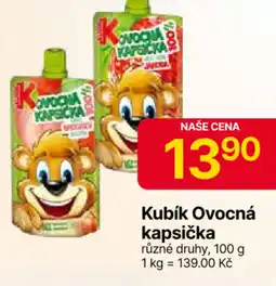 Hruška Kubík Ovocná kapsička nabídka