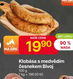 Hruška Klobása s medvědím česnekem Bivoj nabídka