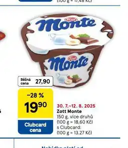 Tesco Zott monte nabídka
