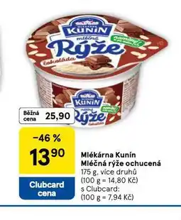 Tesco Kunín mléčná rýže ochucená nabídka